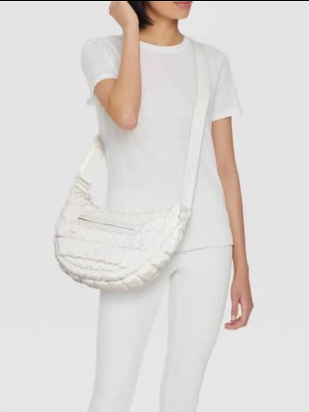 Wild Fable White Half Moon Quilted Crossbody Women's Bag